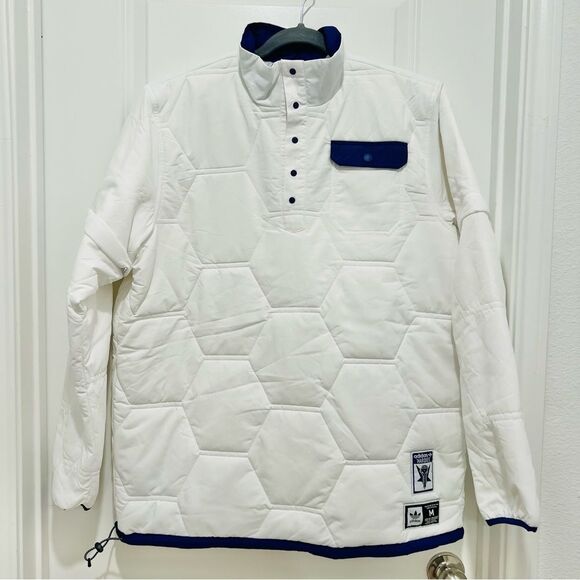 NWT Adidas x Hardies Skateboarding Jacket Pullover Men’s Sz Medium White Purple - Picture 2 of 12